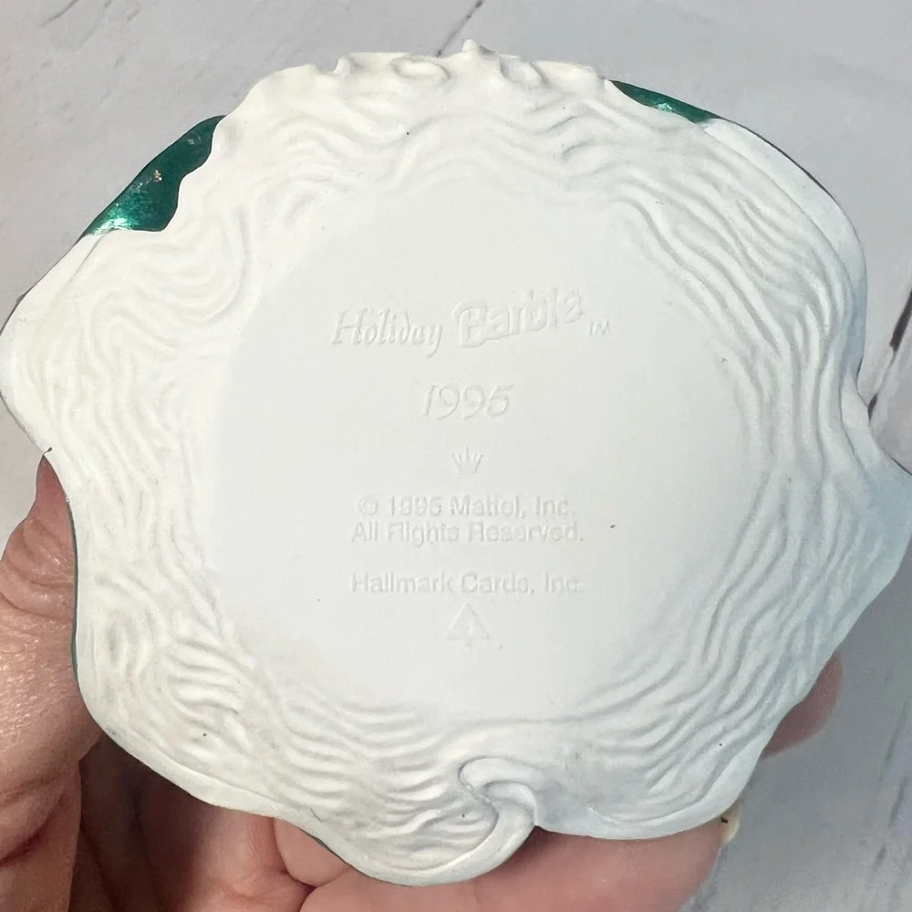 Vintage 1995 Hallmark Holiday Barbie Keepsake Ornament 3rd in Series Green Dress